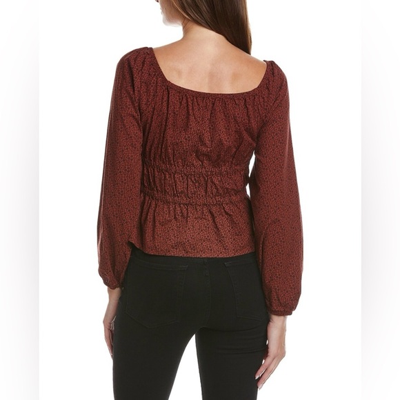 NATION LTD NWT size M Gianna Elastic Waist Blouse 100% Pima Cotton - Picture 2 of 6